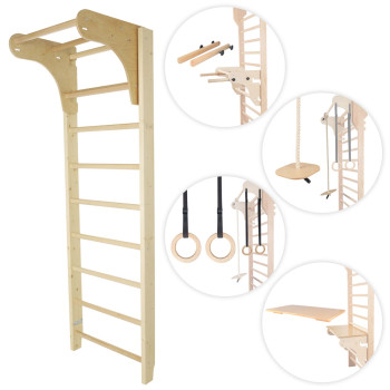 Шведська стінка з аксесуарами inSPORTline Steadyline 250 x 90 см