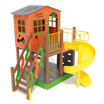 Ігровий комплекс "Халабуда" зі спіральною гіркою DIO806.2, 333, 333, 329, 472