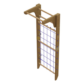Шведська стінка дерев'яна з сіткою H136.11, Настінна, Дерево, Канат