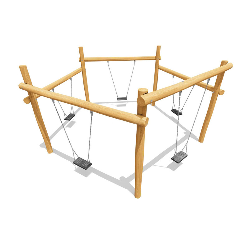 П’ятимістна гойдалка з натурального дерева WP313, 510, 510, 260