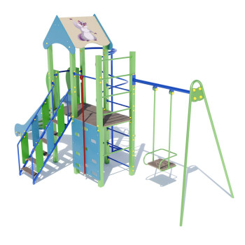 Ігровий комплекс "Єнотик" на металевих стовпах DIO712.7, 577, 260, 314