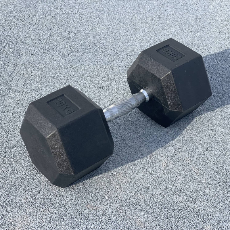 Гексагональна обгумована гантель 20 кг DB3020-20
