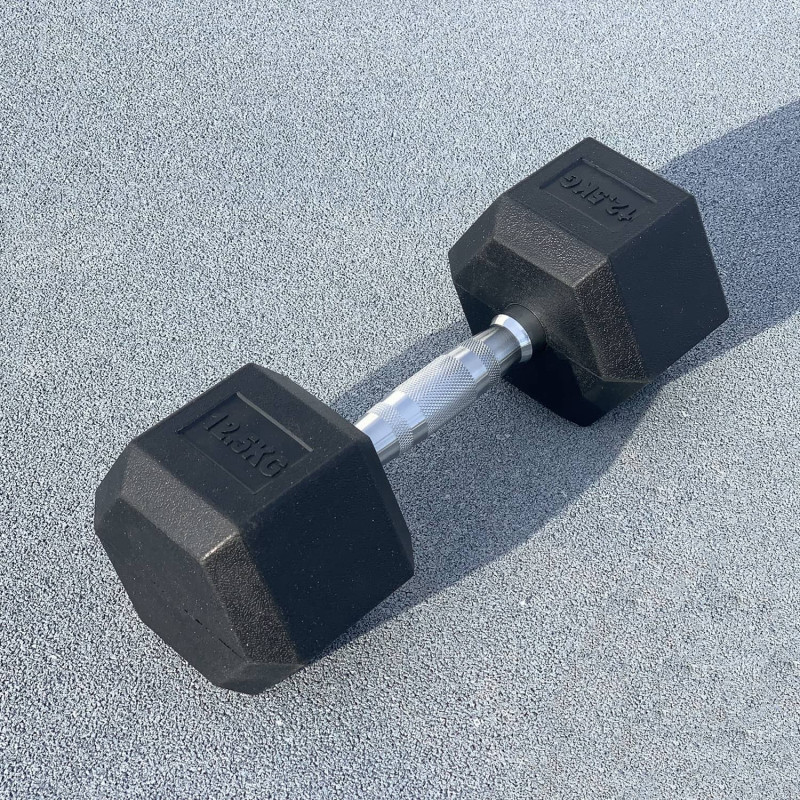 Гексагональна обгумована гантель 12.5 кг DB3020-12.5