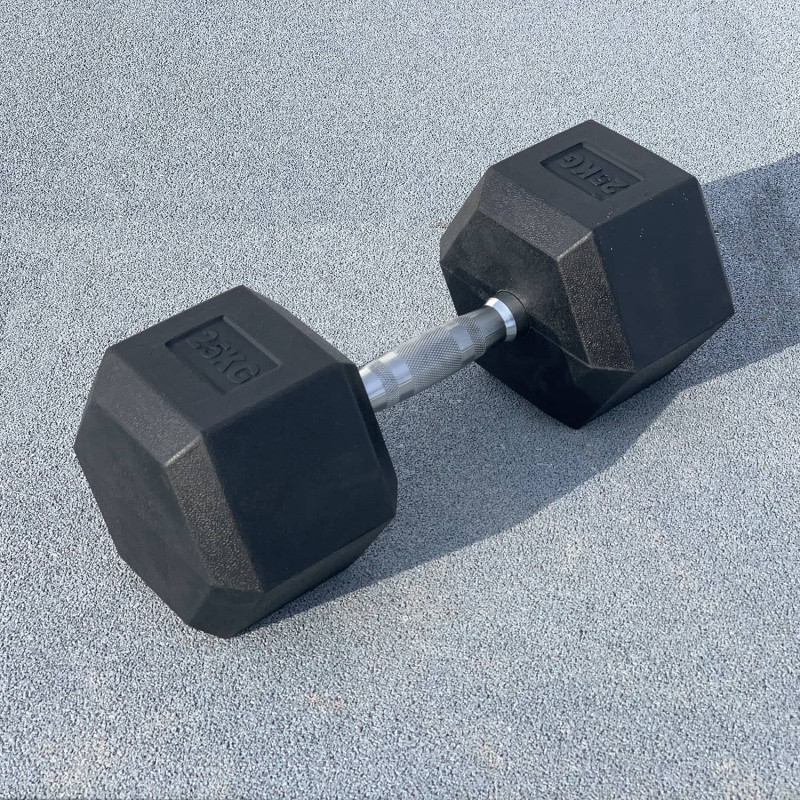 Гексагональна обгумована гантель 25 кг DB3020-25