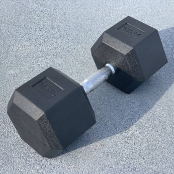 Гексагональна обгумована гантель 27.5 кг DB3020-27.5