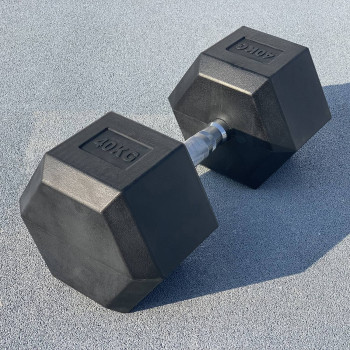 Гексагональна обгумована гантель 40 кг DB3020-40