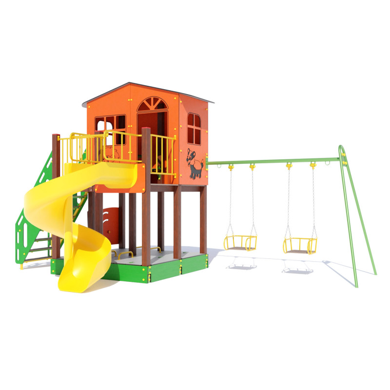 Ігровий комплекс "Халабуда" Люкс (два комплекти гойдалок) DIO806.4HDPE